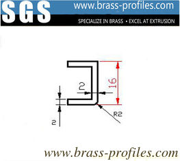 Chine Dimensions extérieures 16 mm x 2 mm de cuivre extrudé en forme de U fournisseur