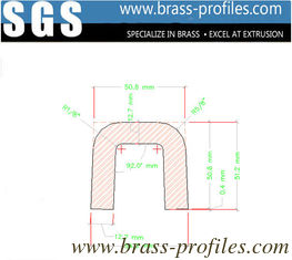 Chine Dimensions extérieures 54 mm x 51 mm Canaux en laiton massif Canaux en cuivre U fournisseur
