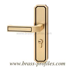 Chine 220 mm x 50 mm Serrure en cuivre serrure à porte en plaque de cuivre serrure à poignée en laiton fournisseur