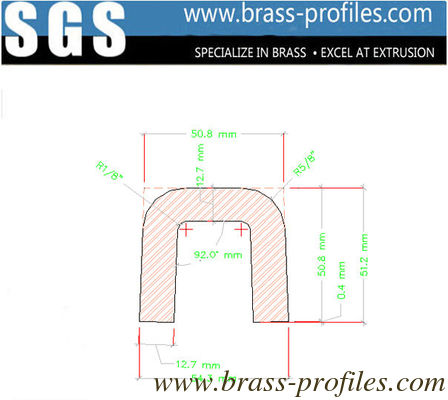 Dimensions extérieures 16 mm x 2 mm de cuivre extrudé en forme de U fournisseur