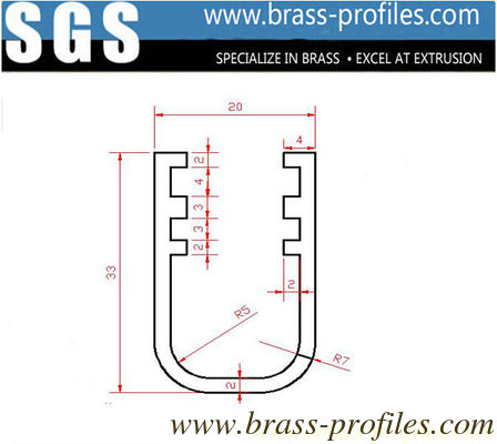 Dimensions extérieures 16 mm x 2 mm de cuivre extrudé en forme de U fournisseur