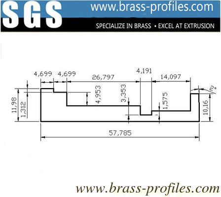 Tailles de bricolage L-bar en laiton extrudé 58 mm x 12 mm L-plaque en cuivre extrudé fournisseur