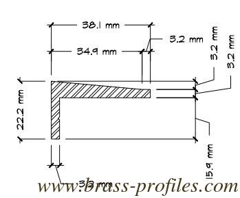Tailles de bricolage L-bar en laiton extrudé 58 mm x 12 mm L-plaque en cuivre extrudé fournisseur