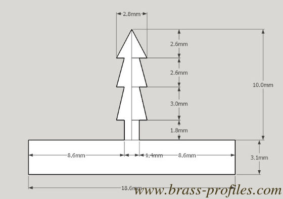 T-bar en cuivre de forme spéciale pour la décoration de sol fournisseur