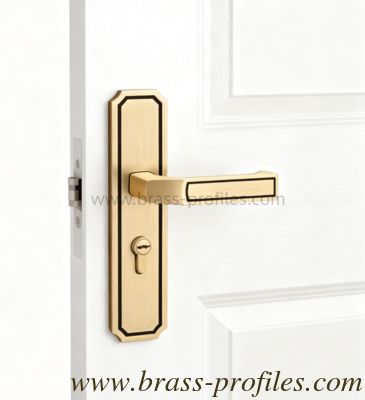 220 mm x 50 mm Serrure en cuivre serrure à porte en plaque de cuivre serrure à poignée en laiton fournisseur