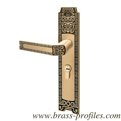 Fermeture en cuivre durable avec levier forgé en laiton massif et plaque de façade idéale pour les applications d'entrée et de façade sur les portes en bois et en métal fournisseur